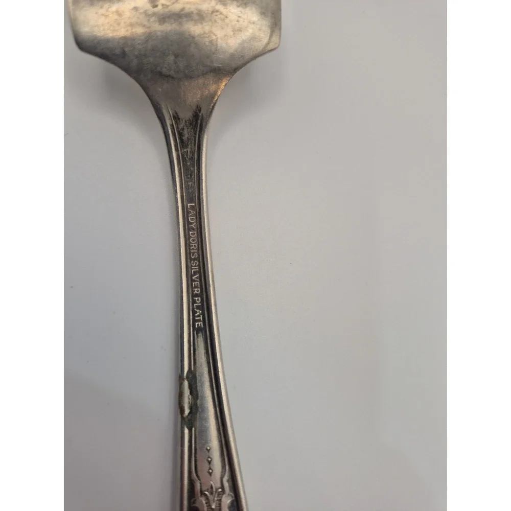 Lady Doris Serving Meat Fork Silverplate 1929 8.5 Inch Art Deco *See Pics*